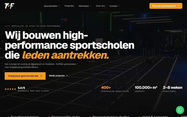 Screenshot van de homepage van twenty4fitness.nl